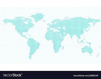 Halftone world map background - graphic design vector image