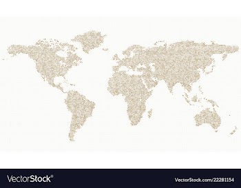 Halftone world map background - graphic vector image
