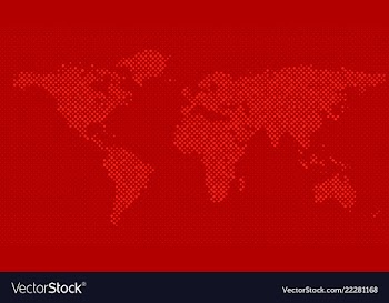 Halftone world map background - graphic with dots vector image