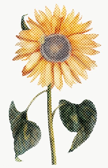 Halftone yellow sunflower sticker overlay | Free  transparent png - 2340467
