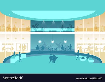 Hall or reception of a large office building vector image
