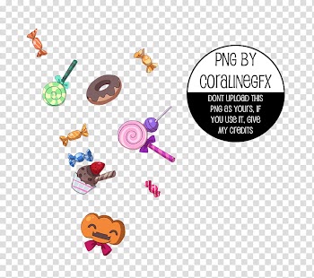 Halloween, assorted candies illustration with text overlay transparent background PNG clipart