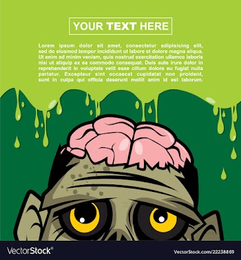 Halloween background design - big sad zombie vector image