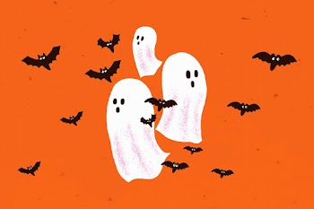 Halloween background vector, cute white ghost… | Free stock illustration | High Resolution graphic