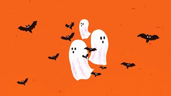 Halloween background vector, cute white ghost… | Free stock illustration | High Resolution graphic