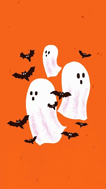 Halloween background vector, cute white ghost… | Free stock illustration | High Resolution graphic