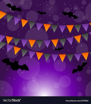  					Halloween background with hanging flags vector image														