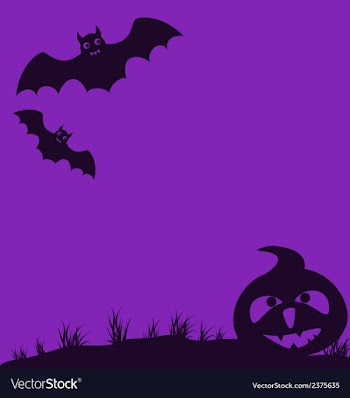  					Halloween background with pumpkin and bats vector image														