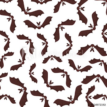 halloween bat flying pattern background