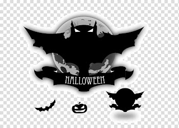 Halloween Bat Jack-o\'-lantern , Black Bat transparent background PNG clipart