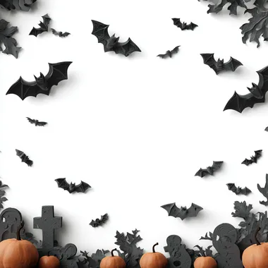 Halloween Bats and Pumpkins Frame Halloween Bats and Pumpkins Frame