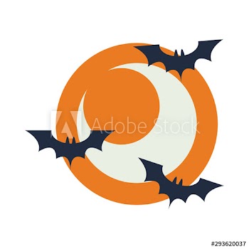 halloween bats flying animals icons