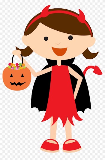 Halloween - Bdhalloweentrickortreat3 - Minus - Clip Art Halloween Girl