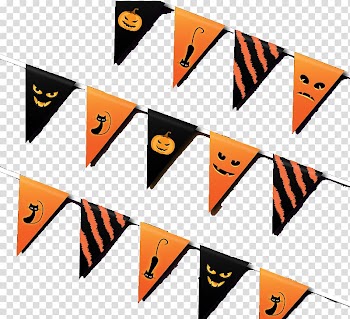 Halloween , Beautifully Halloween triangle hanging flag material transparent background PNG clipart