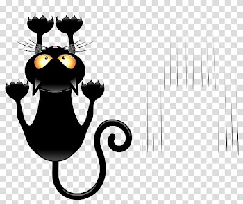 Halloween black cat claws transparent background PNG clipart