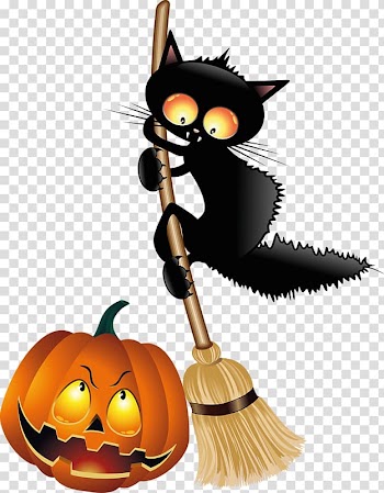 Halloween Black cat Jack-o'-lantern , Black Cat transparent background PNG clipart