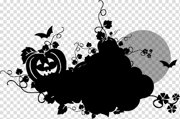 Halloween, black Jack-O-Lantern illustration transparent background PNG clipart