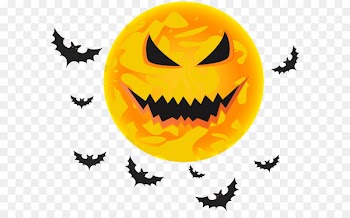 Halloween Black moon Clip art - Halloween Yellow Moon and Bats Transparent Clip Art Image 