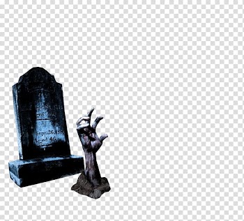 Halloween, black tombstone and hand art transparent background PNG clipart