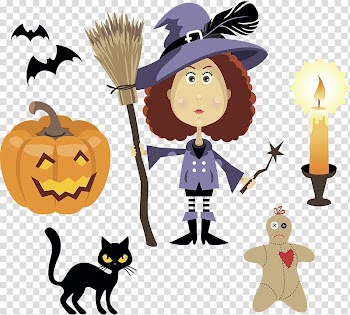 Halloween Boszorkxe1ny Illustration, Halloween elemental design transparent background PNG clipart