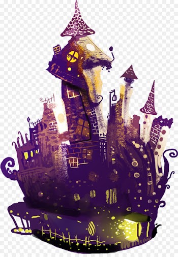 Halloween Boszorkxe1ny Illustration - Vintage Halloween Castle 