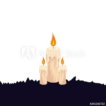 halloween candles decoration icon