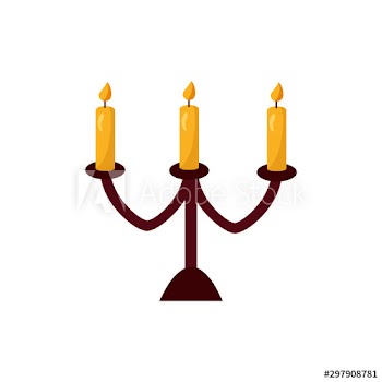 halloween candles in chandelier icon