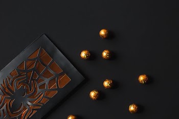 Halloween Candy And Decor On Black