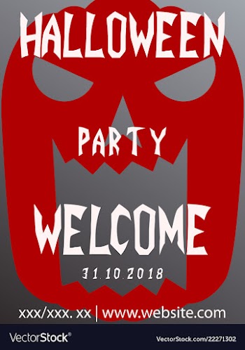 Halloween card invitation minimal and flat vector image
