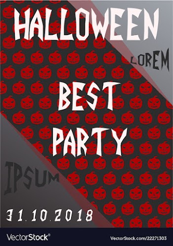 Halloween card invitation minimal and flat vector image