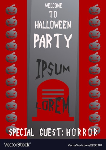 Halloween card invitation minimal and flat vector image
