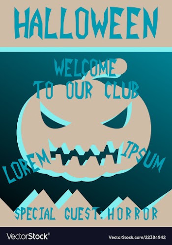 Halloween card invitation minimal and flat vector image