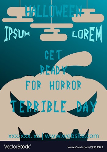 Halloween card invitation minimal and flat vector image