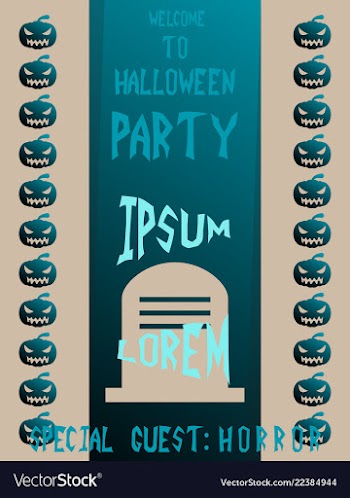 Halloween card invitation minimal and flat vector image