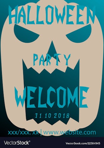 Halloween card invitation minimal and flat vector image