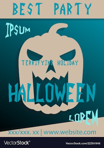 Halloween card invitation minimal and flat vector image
