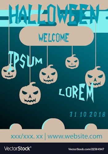 Halloween card invitation minimal and flat vector image