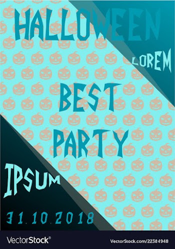 Halloween card invitation minimal and flat vector image
