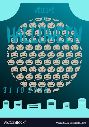 Halloween card invitation minimal and flat vector image