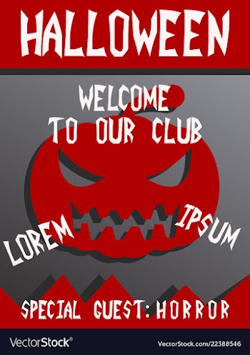 Halloween card invitation minimal and flat vector image