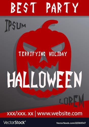 Halloween card invitation minimal and flat vector image