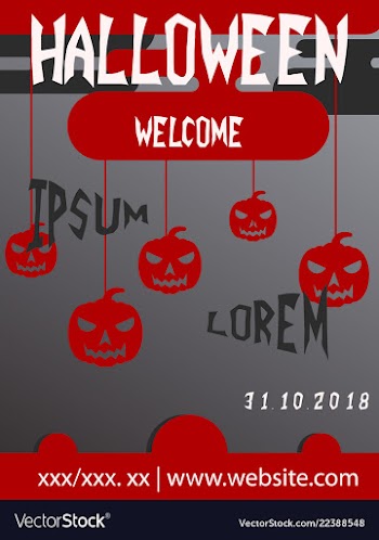 Halloween card invitation minimal and flat vector image