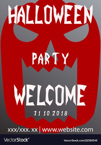 Halloween card invitation minimal and flat vector image