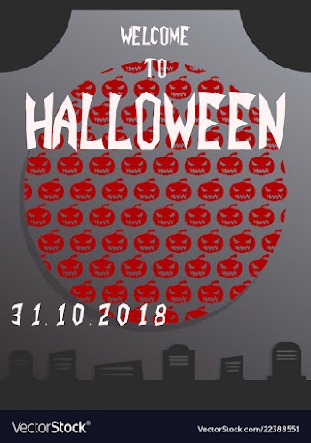 Halloween card invitation minimal and flat vector image