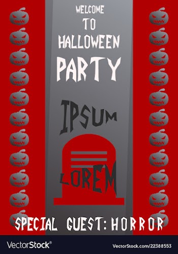 Halloween card invitation minimal and flat vector image