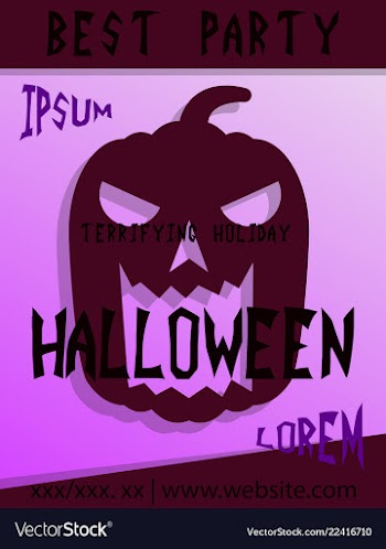 Halloween card invitation minimal and flat vector image