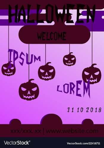Halloween card invitation minimal and flat vector image