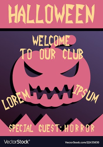 Halloween card invitation minimal and flat vector image