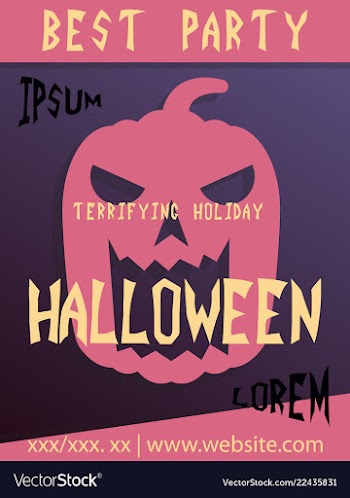 Halloween card invitation minimal and flat vector image