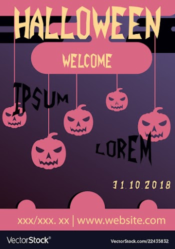 Halloween card invitation minimal and flat vector image